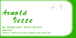 arnold vette business card